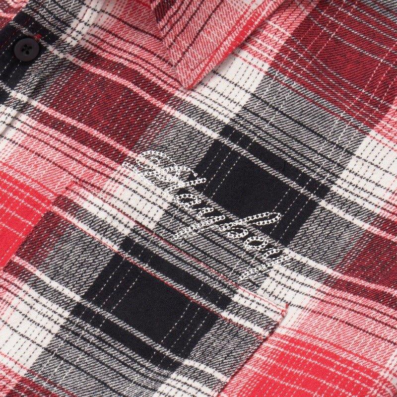 Playboy Script camicia flanella rossa uomo quadri