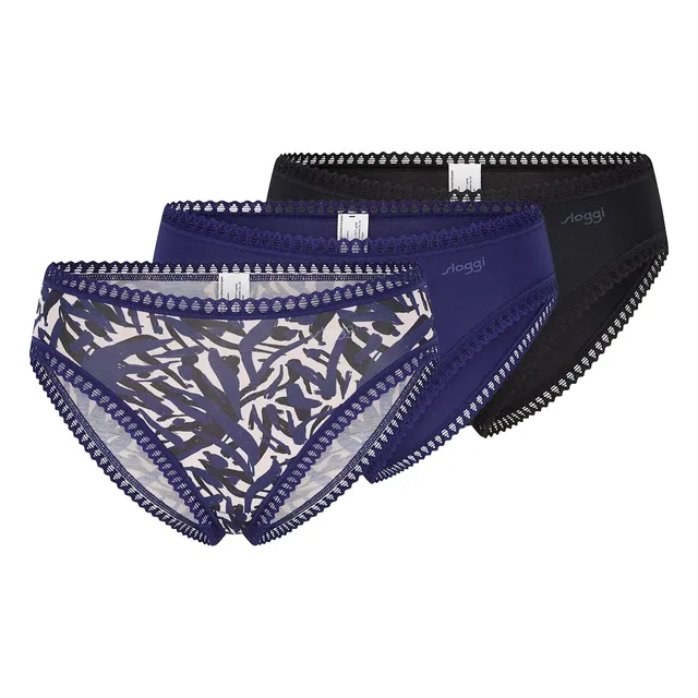 Sloggi Basic+ slip donna blu scuro 3 pezzi cotone