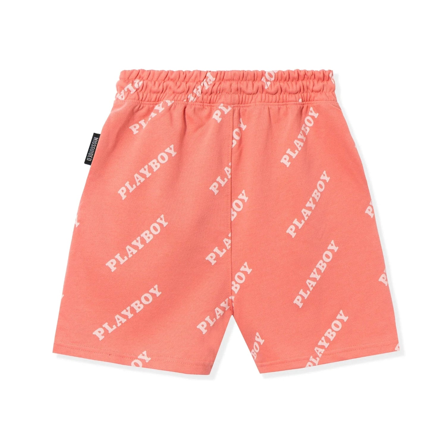 Playboy Masthead Boyfriend Shorts rosa stampa logo