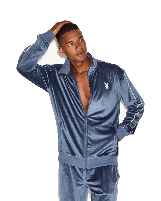 Playboy Track Velour giacca uomo blu navy