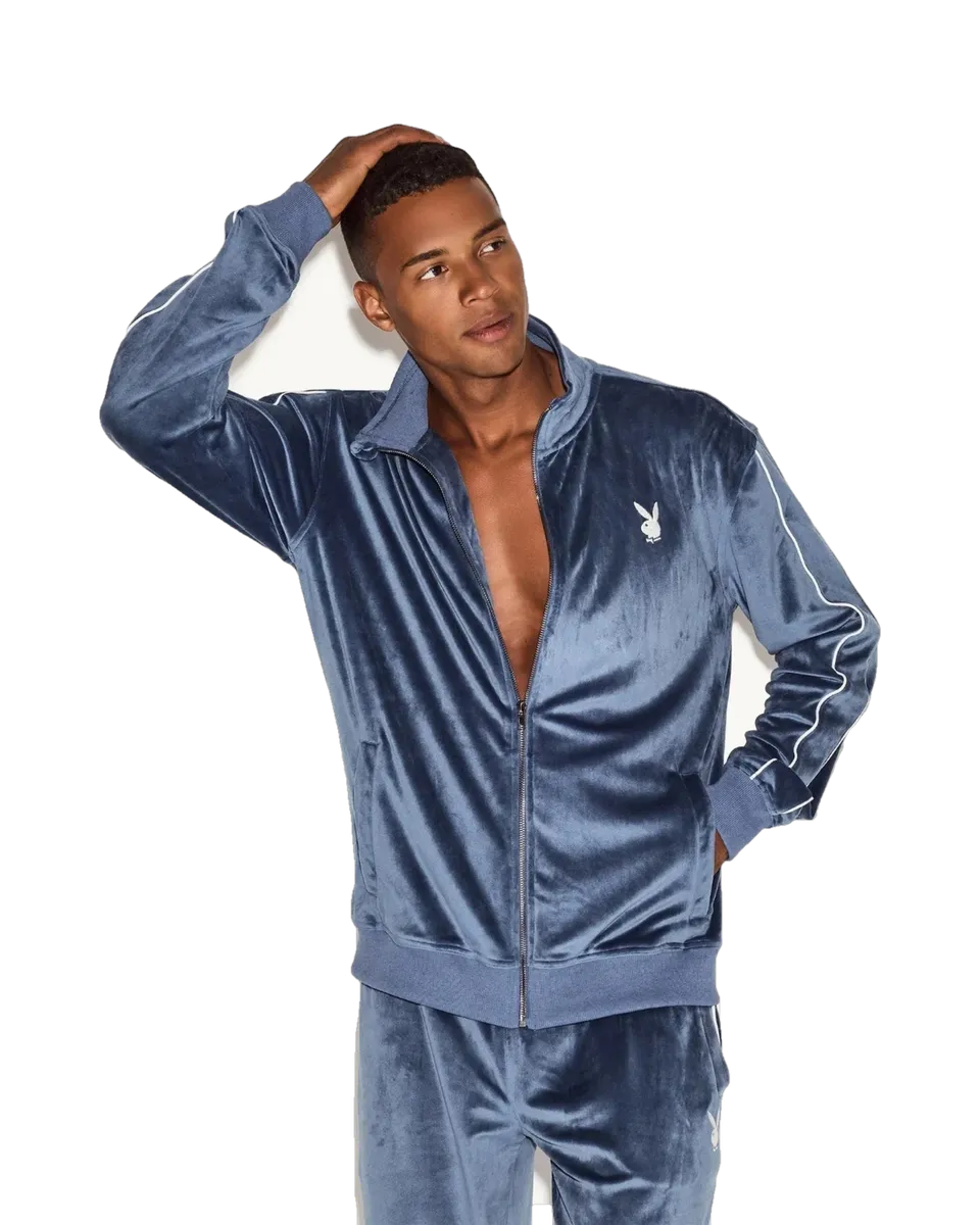 Playboy Track Velour giacca uomo blu navy