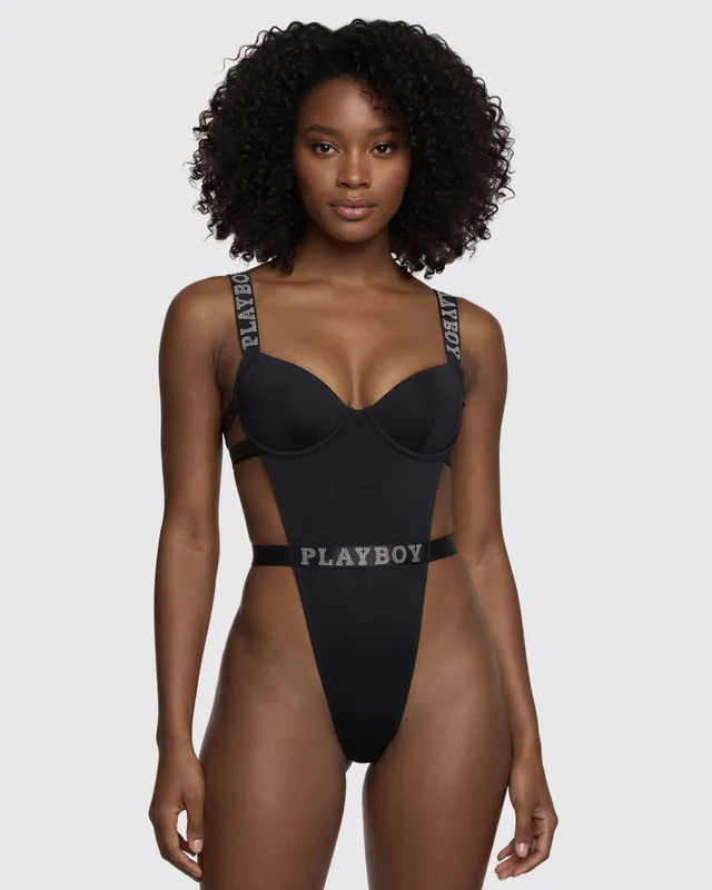 Playboy Bunny Beach costume intero nero modellante