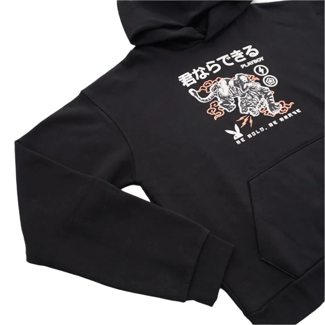 Playboy Be Bold Hoodie Felpa Cappuccio Cotone Nera