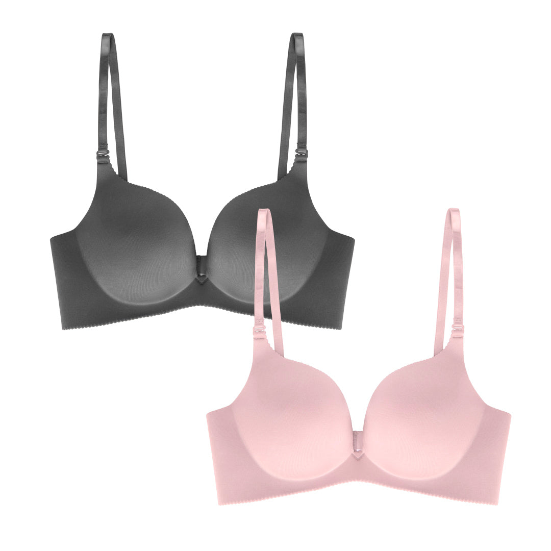René Rofé reggiseno push-up senza ferretto 2 pack rosa