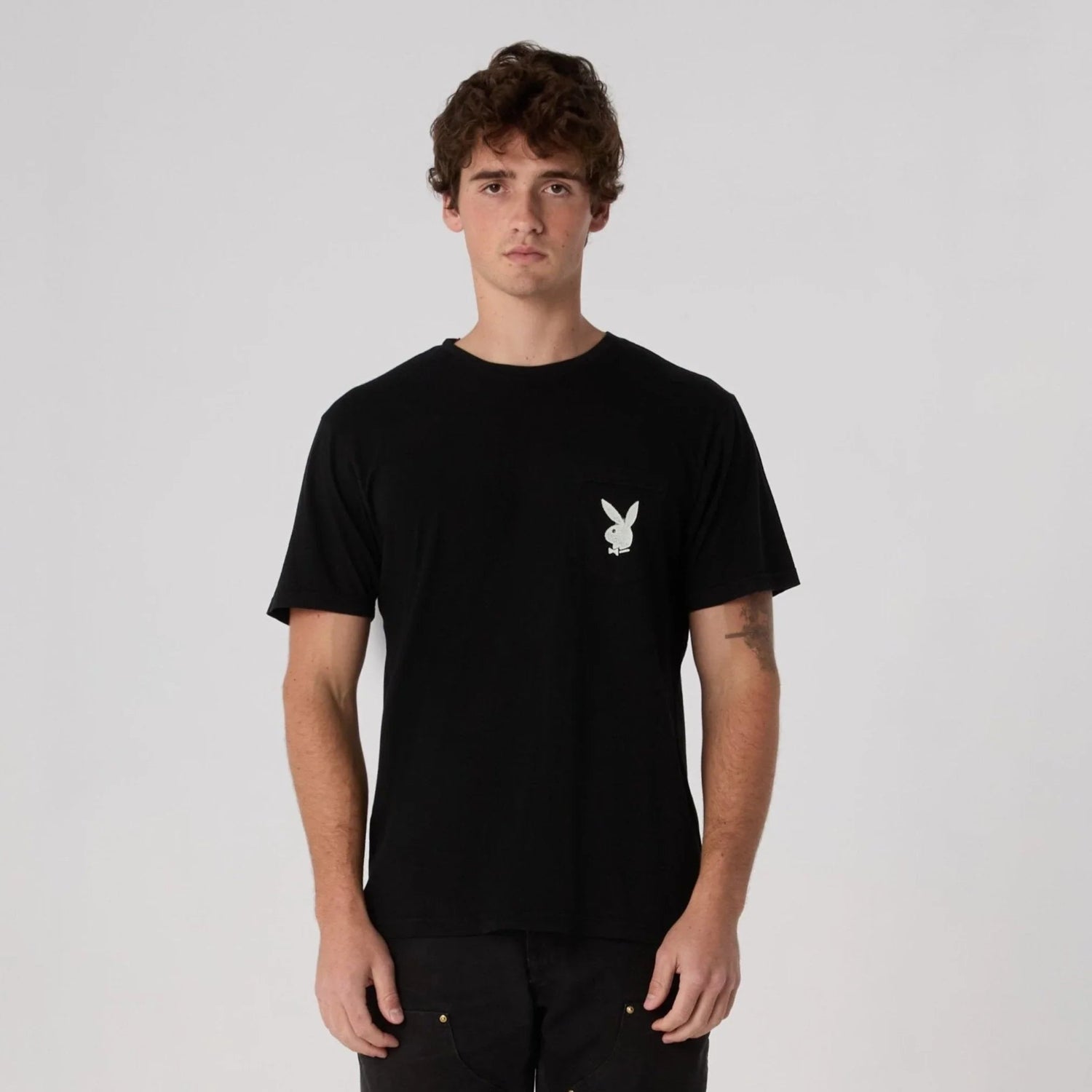 Playboy Lovers Pocket Tee t-shirt cotone nera