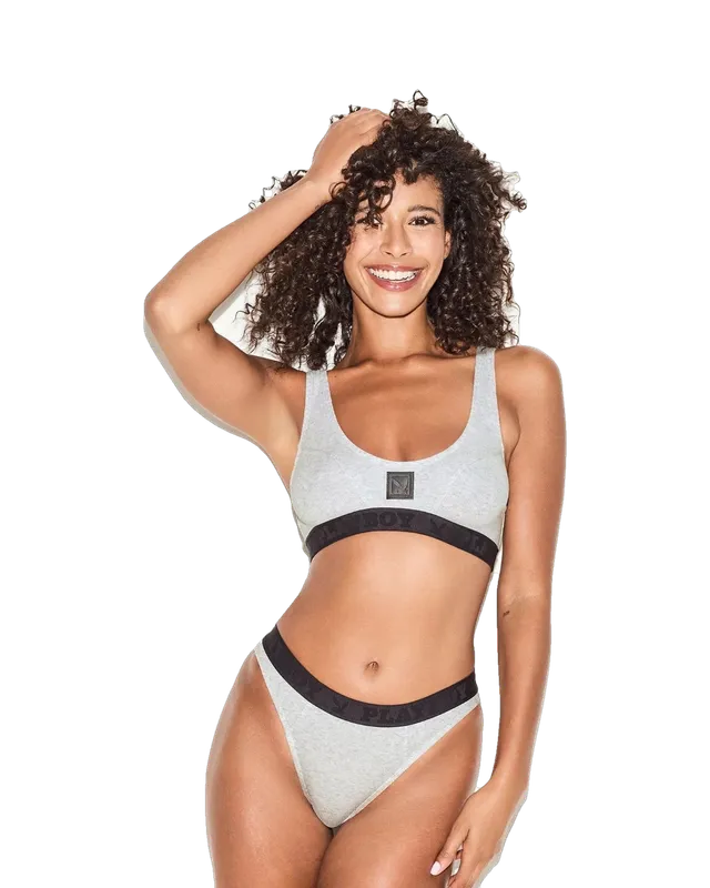 Playboy Essentials Rib Brief slip grigio modal
