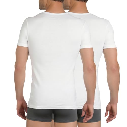 DIM Ecodim T-Shirt Scollo V Uomo Cotone Bianco M x3