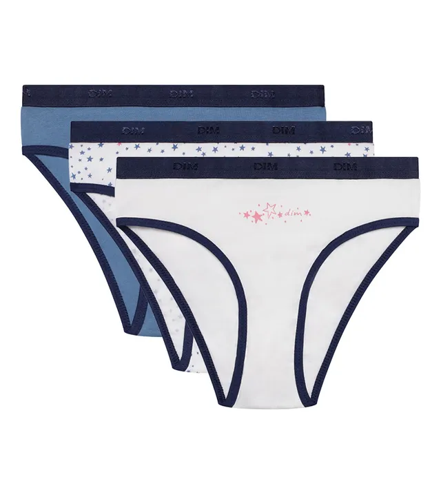 DIM Les Pockets slip bambina x3 cotone colori