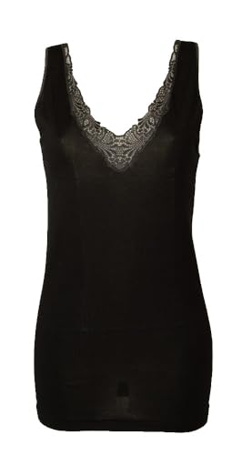 Egi 124SL Camiciola Spalla Larga Donna Nero Pizzo