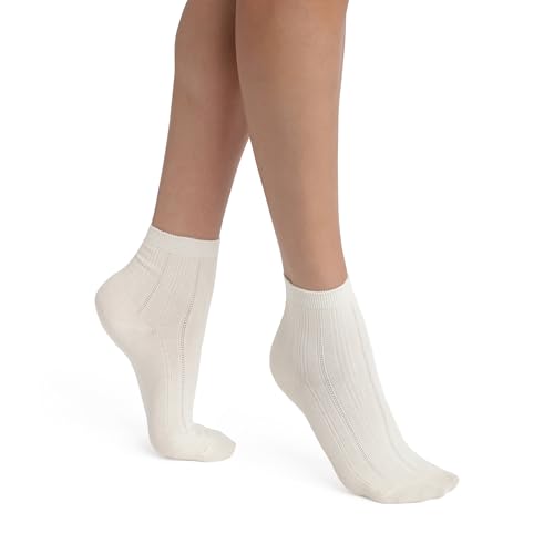 DIM La Mode Pointelle calze donna x1 avorio cotone