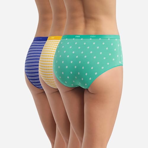 DIM Pockets culotte cotone donna x3 blu verde arancio S