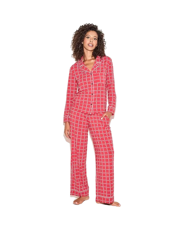 Playboy Classic Sleep Set Pigiama Modal Rosso Logo