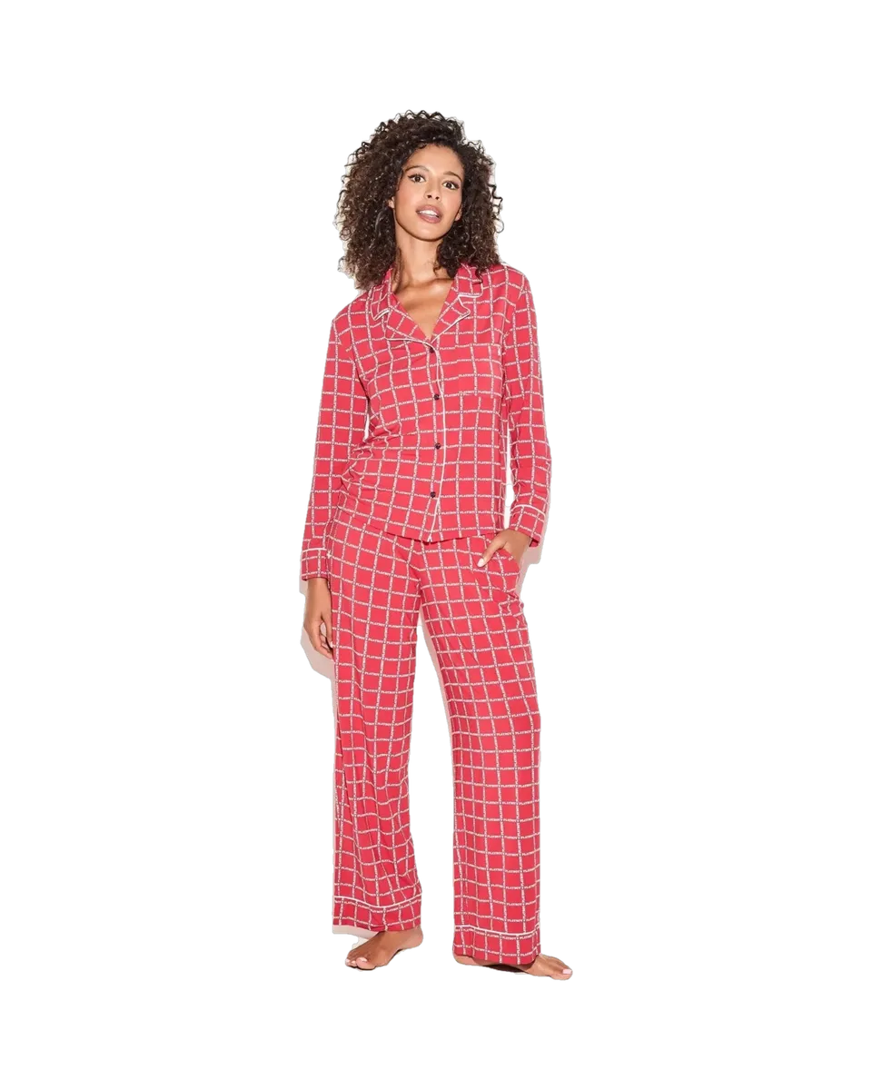 Playboy Classic Sleep Set Pigiama Modal Rosso Logo