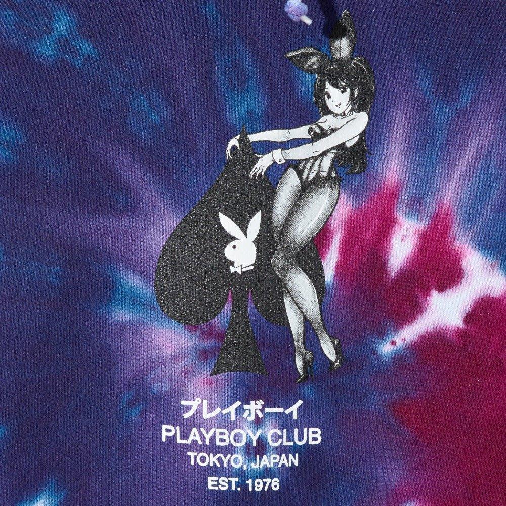 Playboy Ace of Spades felpa cappuccio tie dye viola