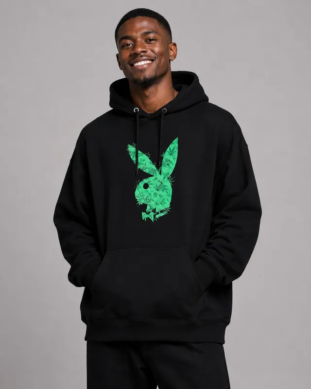 Playboy felpa cappuccio unisex nera high bunny