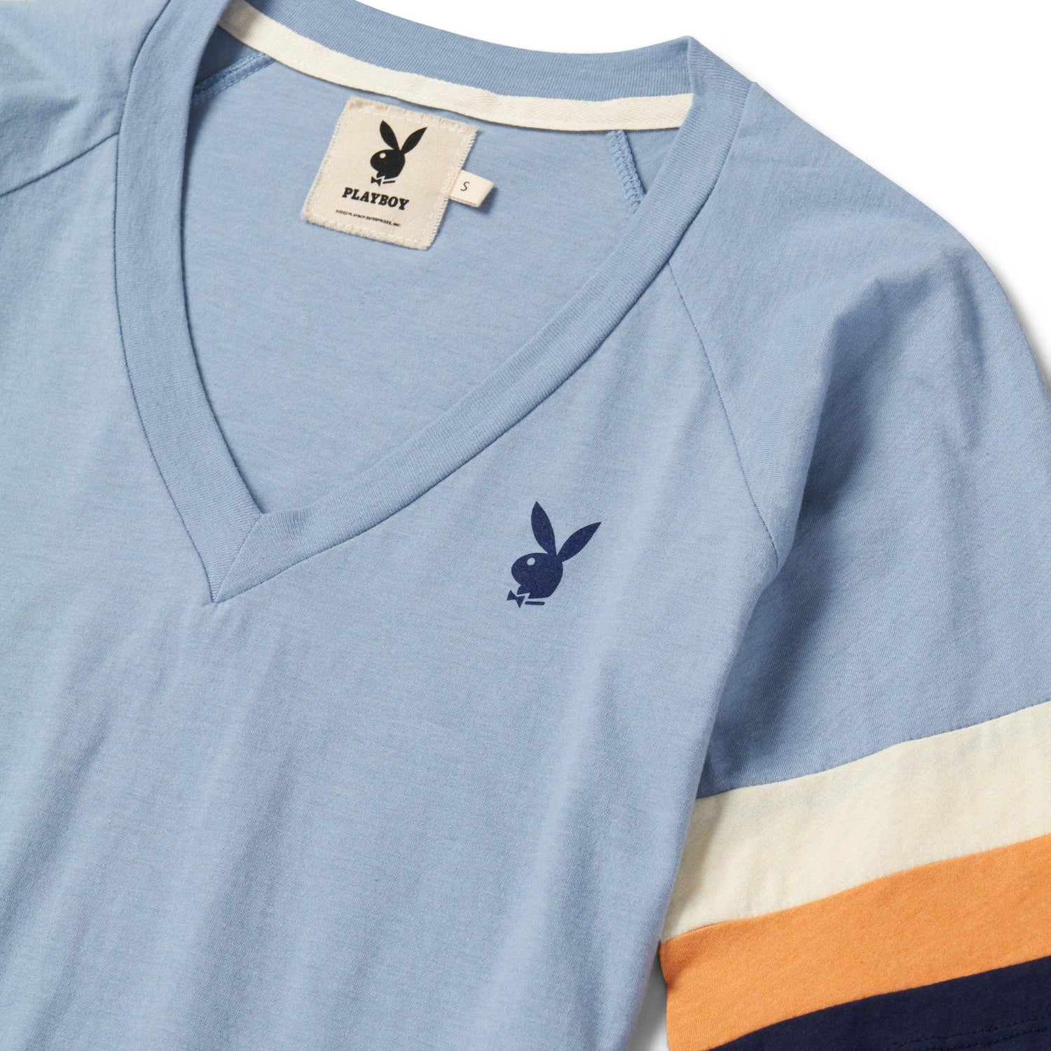 Playboy Lake maglietta scollo a V cotone donna bianca