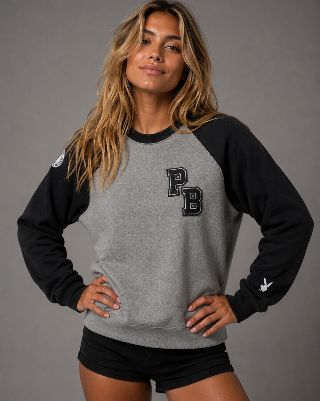 Playboy Varsity 1953 felpa girocollo grigia cotone unisex
