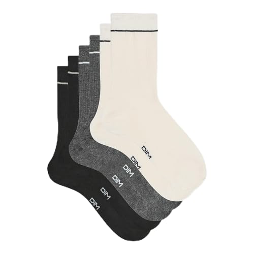 DIM Icons Calzini Unisex 37-41 Neri Cotone x3