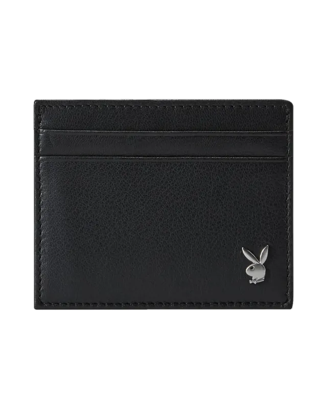 Playboy Milled Front Pocket portafoglio nero pelle