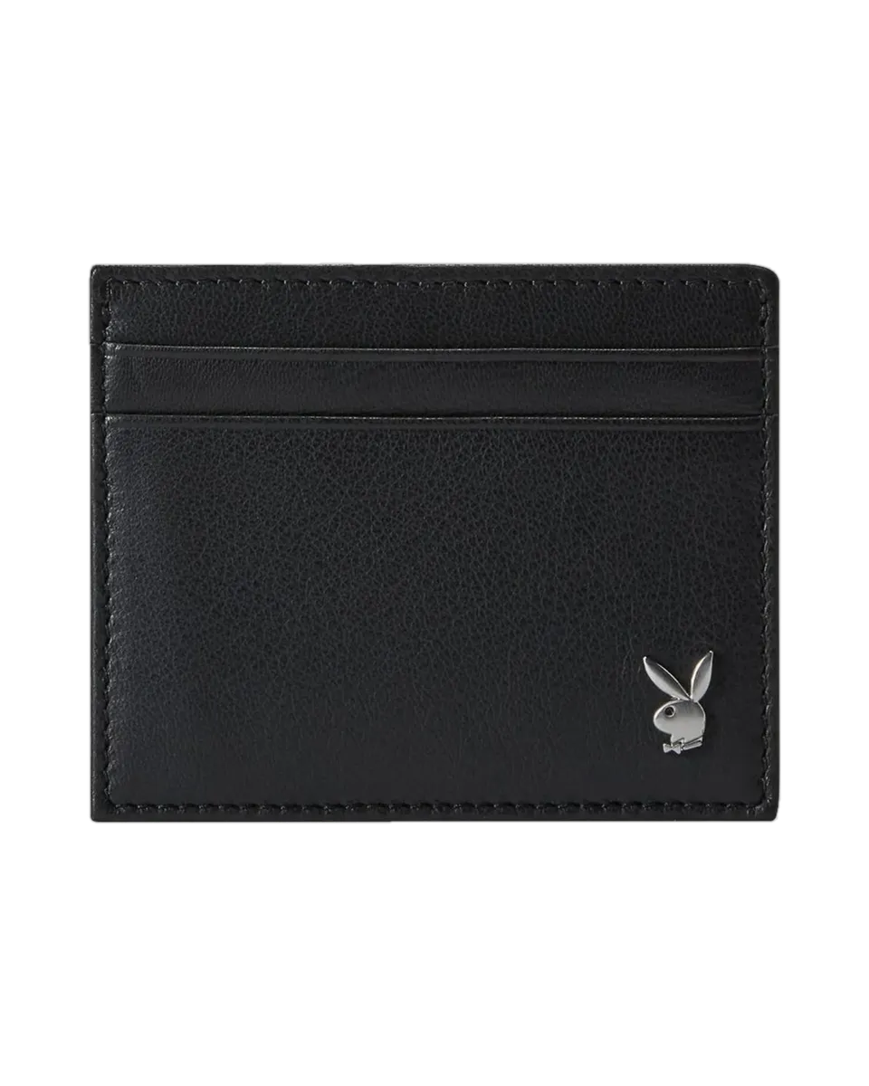 Playboy Milled Front Pocket portafoglio nero pelle