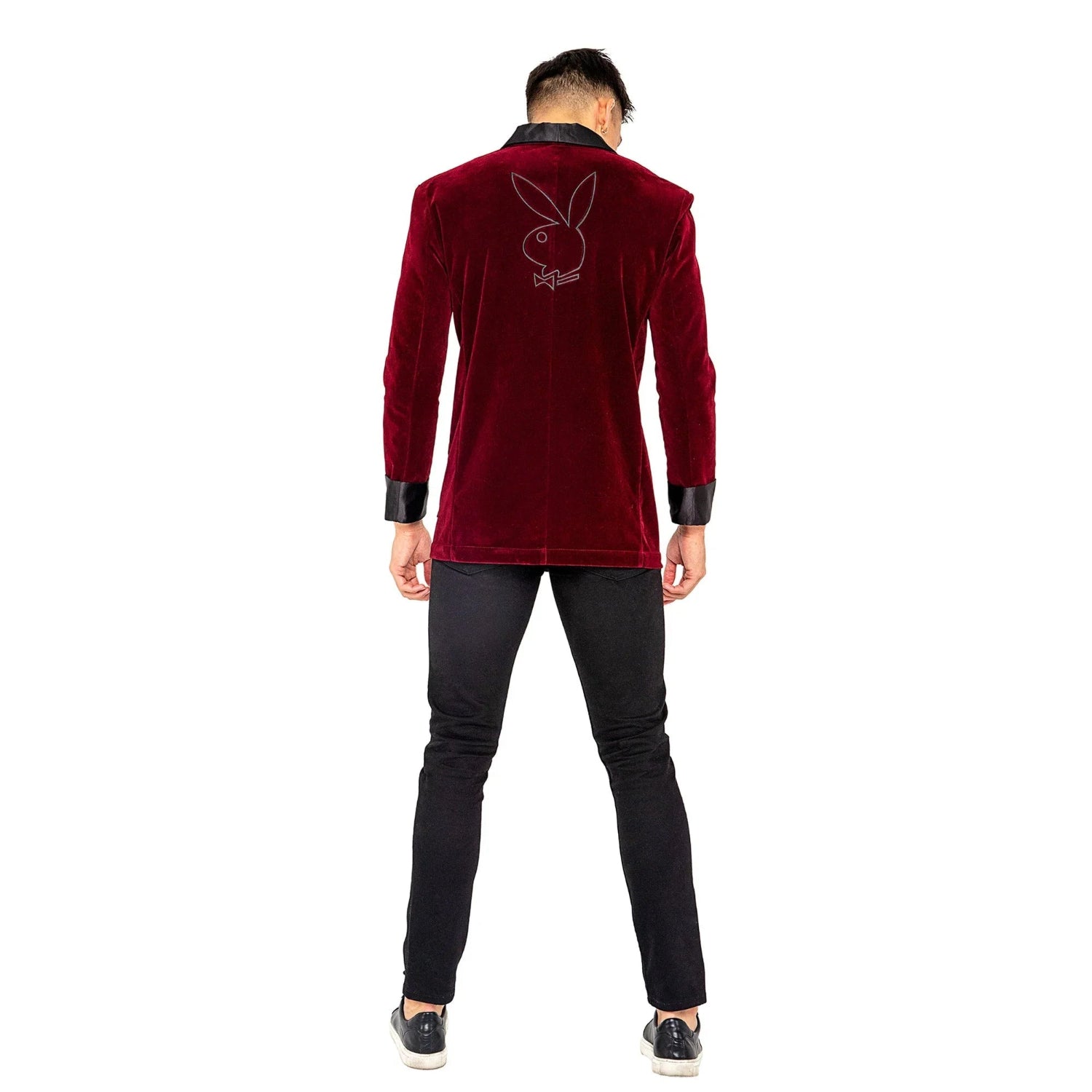 Playboy Smoke Lounge Gent giacca costume velluto bordeaux