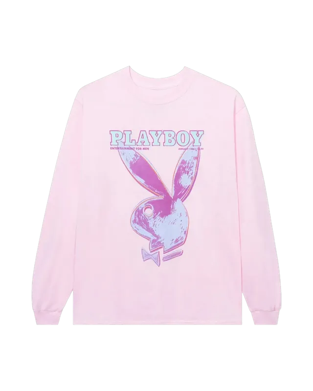 Playboy January 1986 Maglia manica lunga rosa cotone