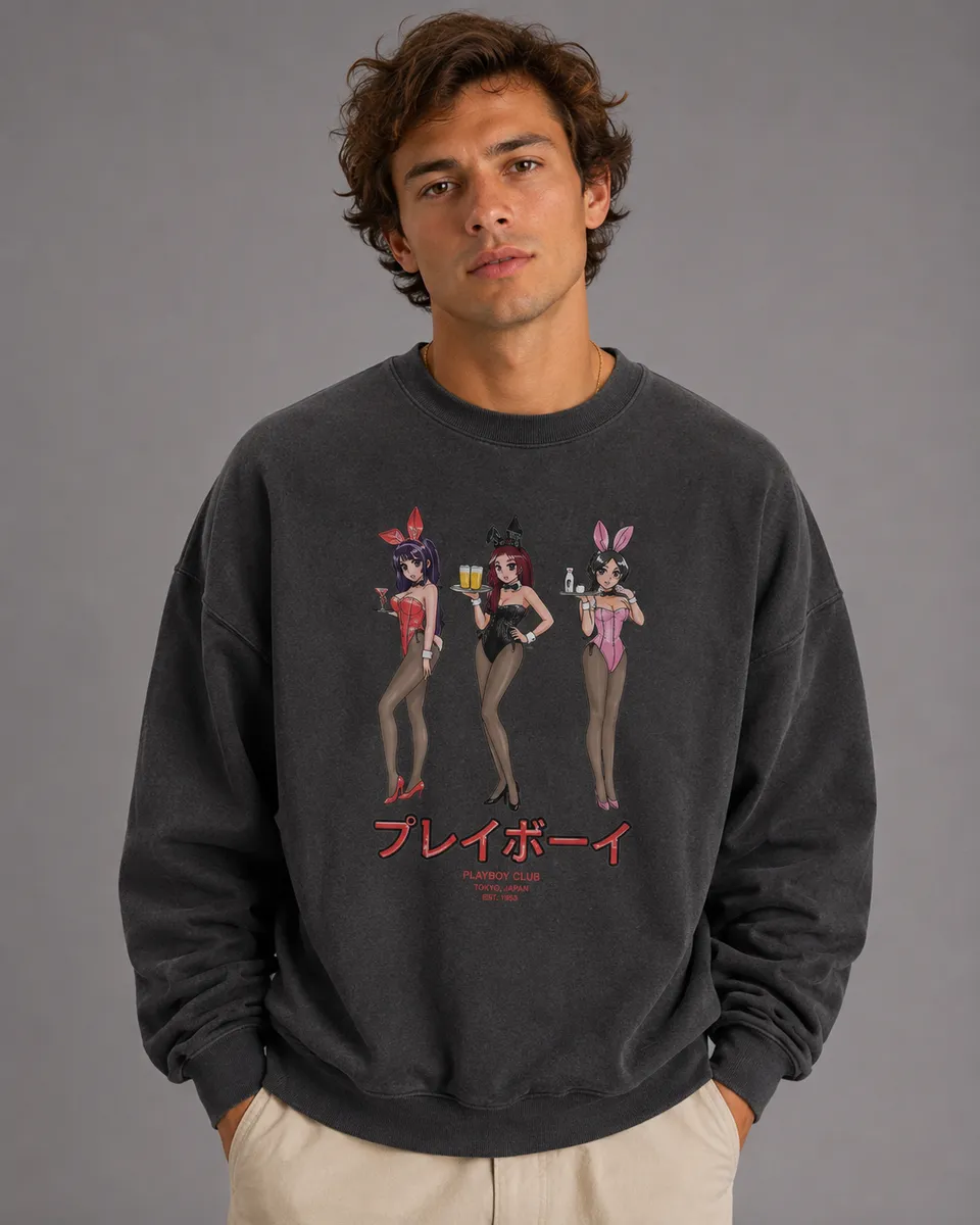 Playboy Tokyo Club Happy Hour felpa girocollo