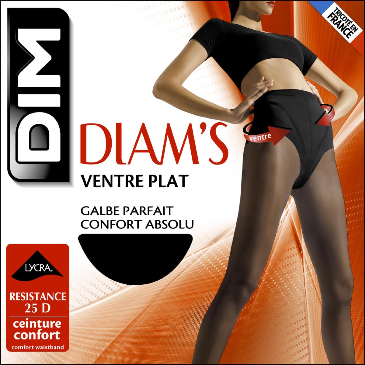 DIM Ventre Piatto 25D Collant Nero x2 modellante