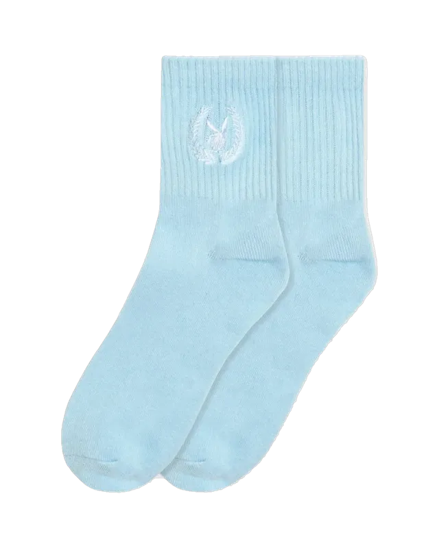 Playboy Laurel Leaf calzini corti azzurri dettaglio logo