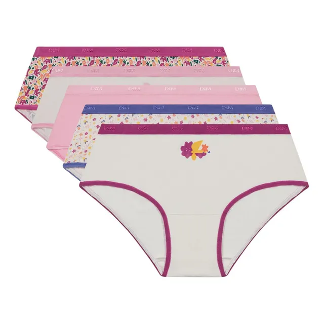 Dim Les Pockets Coton boxer x5 Fleurs Pop cotone