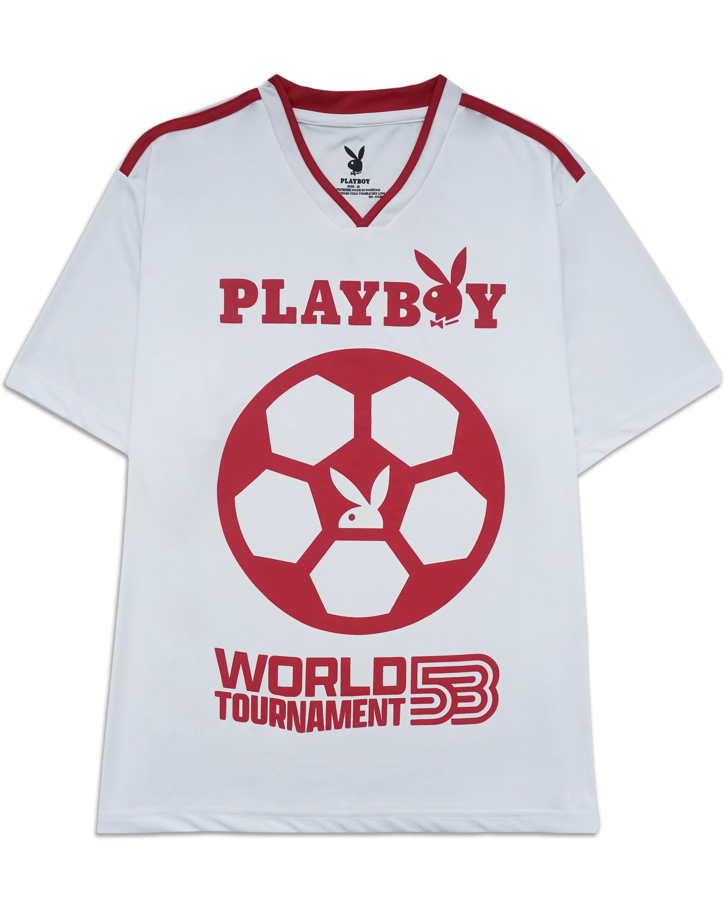 Playboy World Tournament Jersey maglia calcio bianca rossa