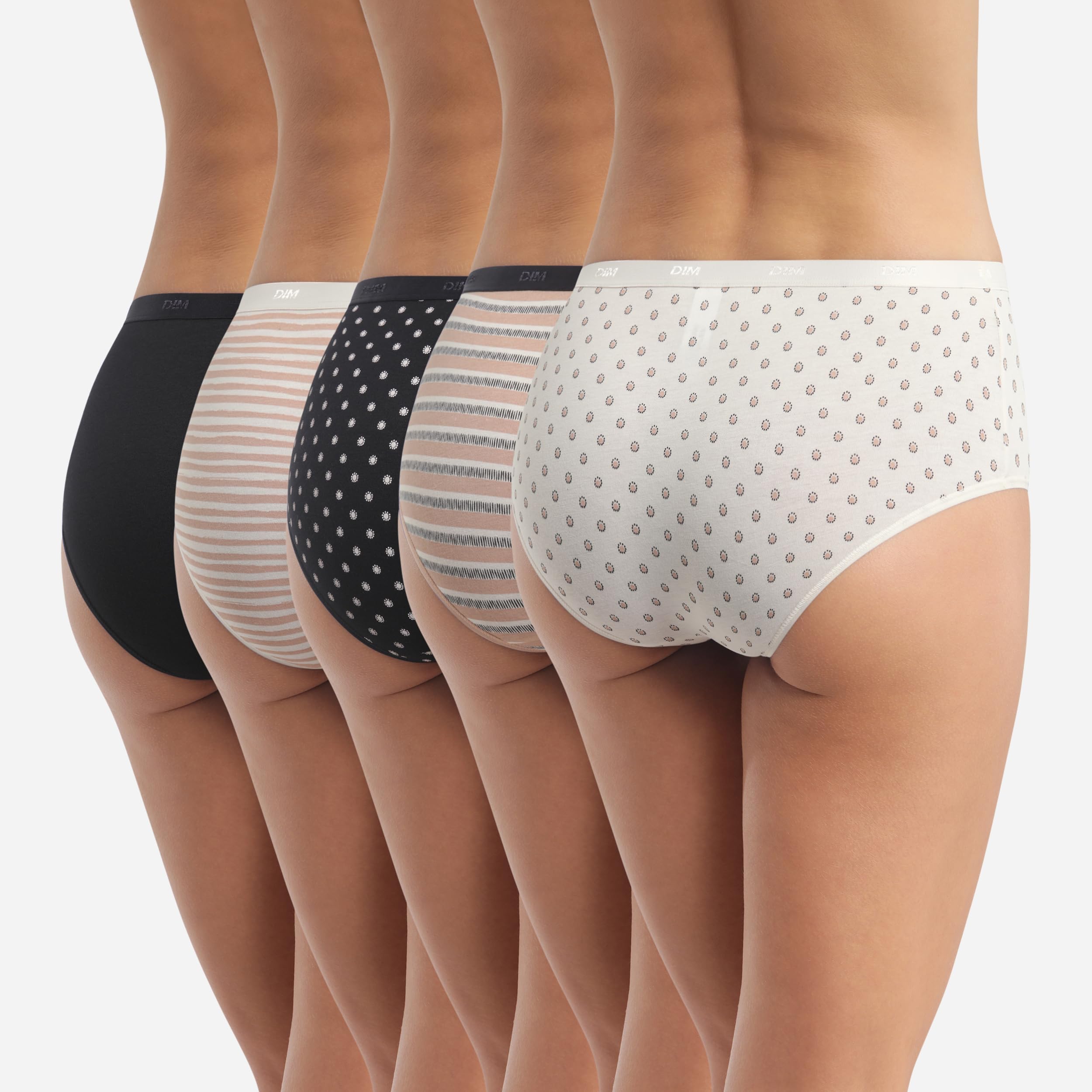 DIM Les Pockets culotte donna x5 cotone nero S