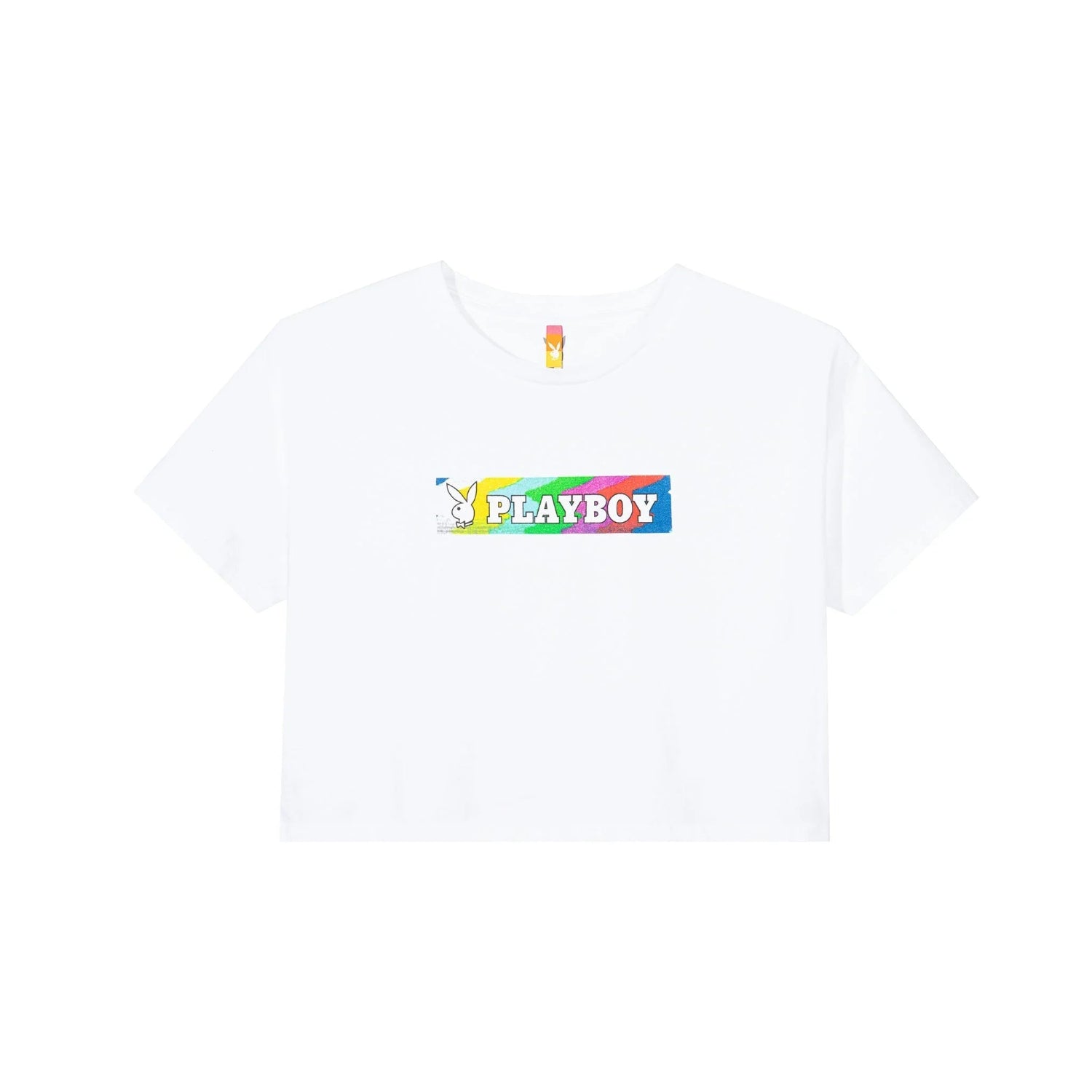 Playboy x Color Bars Static t-shirt crop nera cotone