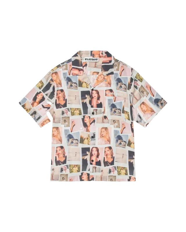 Playboy Playmate Polaroid camicia uomo multi rayon manica corta