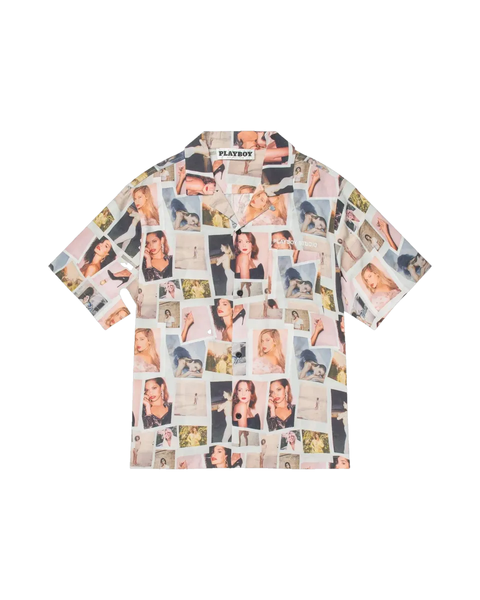 Playboy Playmate Polaroid camicia uomo multi rayon manica corta