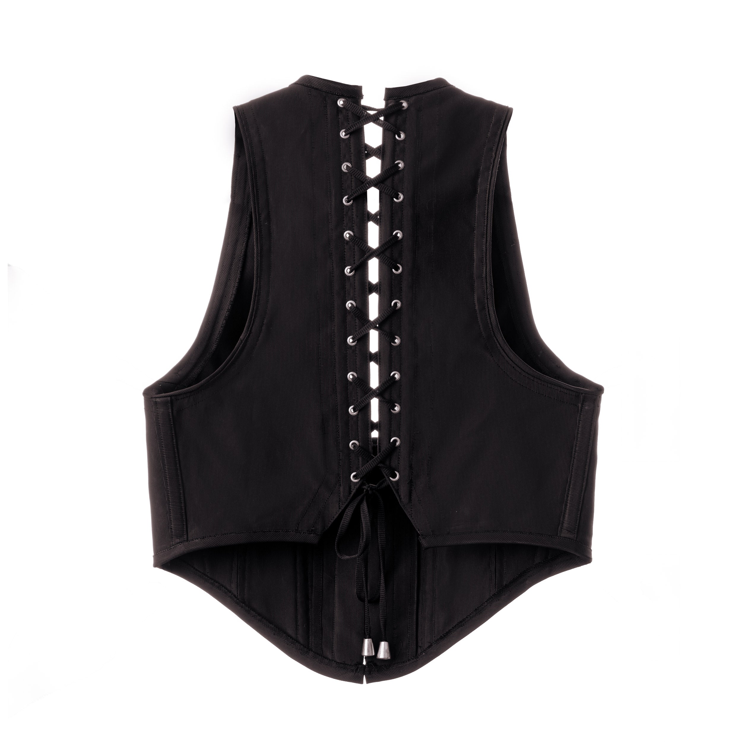 Lorenzo Seghezzi Corset-Vest gilet corsetto nero coutil
