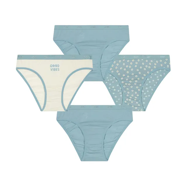 DIM Les Pockets Slip Bambina x4 10 Anni Cotone Blu