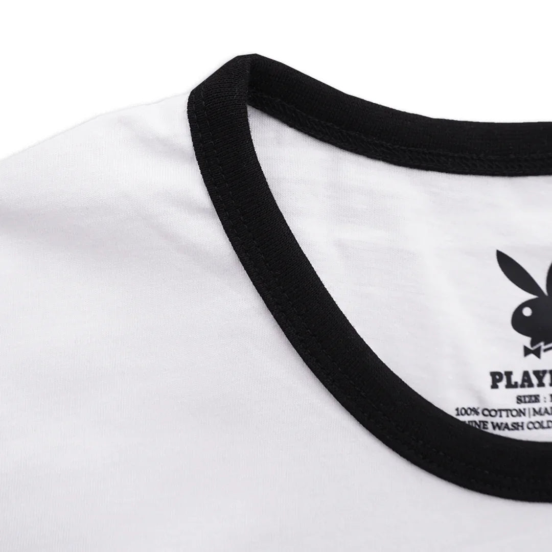 Playboy Studios Ringer t-shirt bianca donna