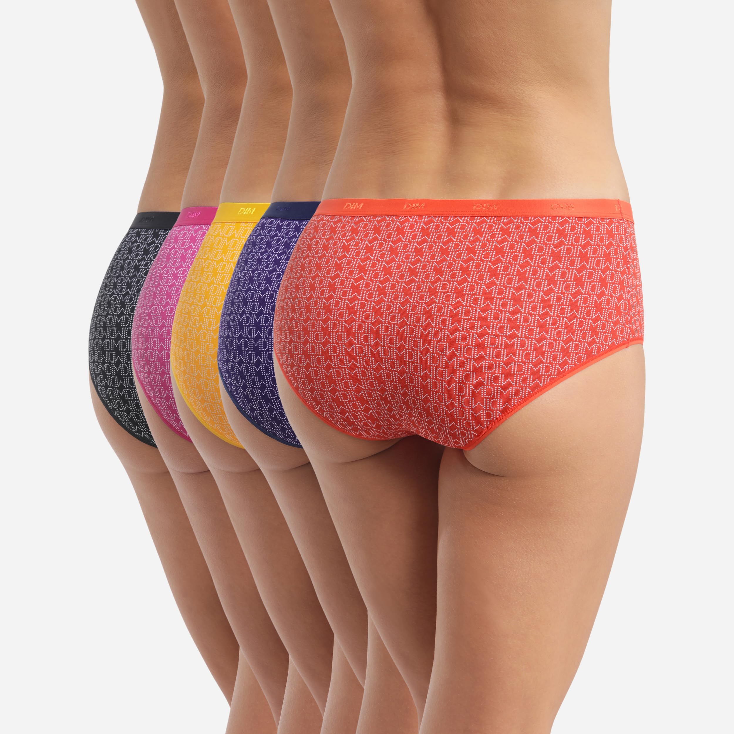 DIM slip donna 5 pezzi cotone stretch multicolore