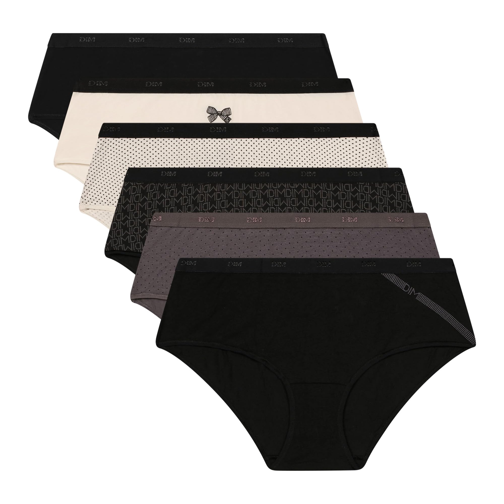 DIM Les Pockets Boxer Donna x6 L rosa nero cotone morbido