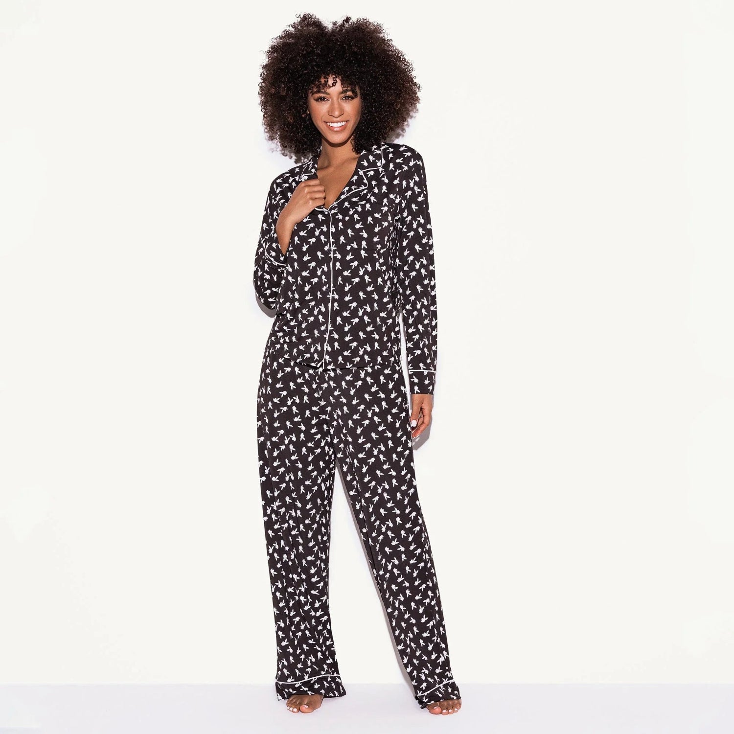 Playboy Slumber Bunny Pigiama Nero Modal