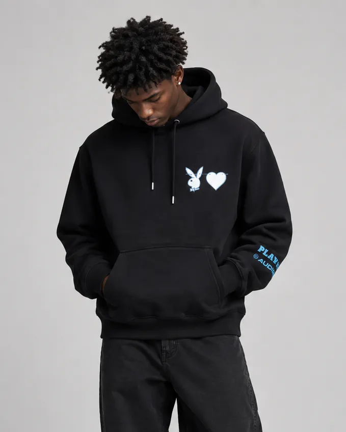 Playboy x Audien Chrome Bunny felpa cappuccio nera