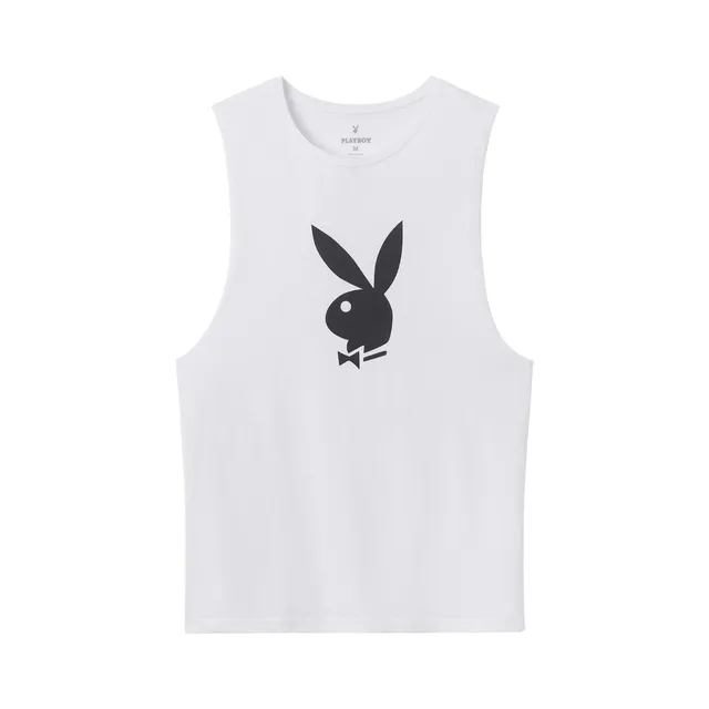Playboy Rabbit Head canotta cotone bianca leggera