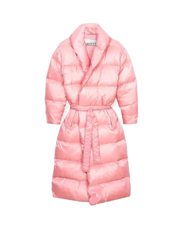 Playboy Belted Long Puffer giacca lunga nera calda