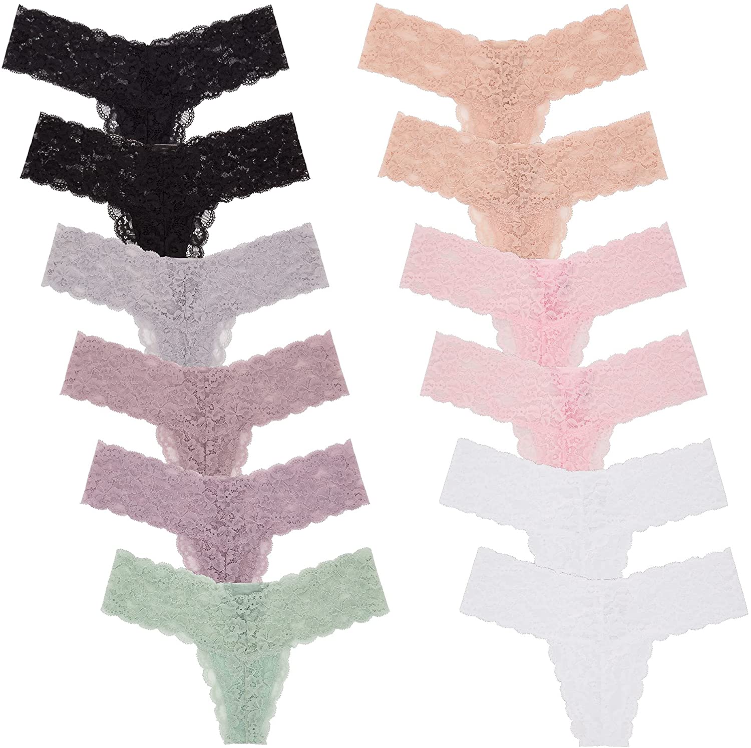 René Rofé Perizomi Pizzo 12 Pezzi M multicolore traspirante