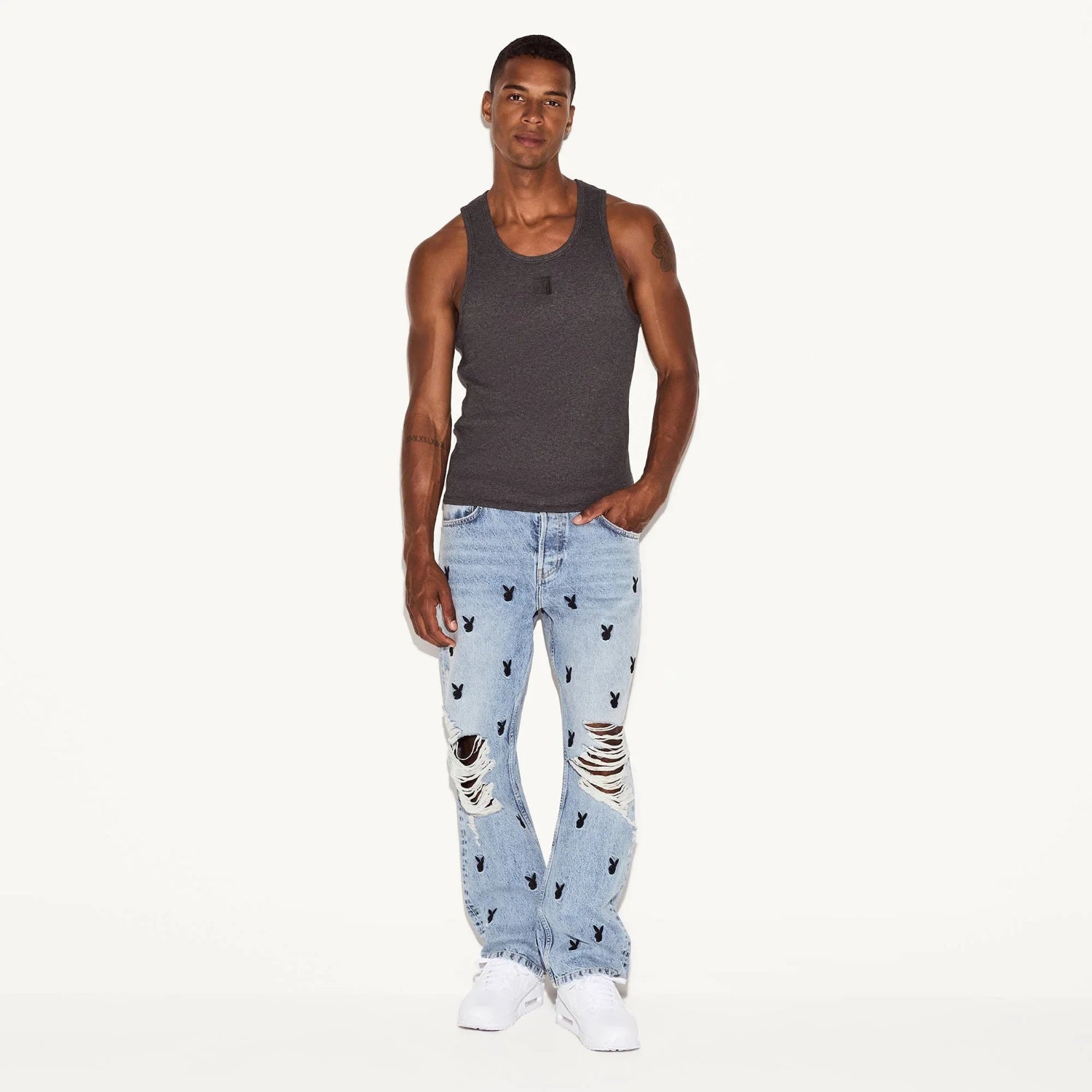 Playboy Essentials Rib canotta nera modal