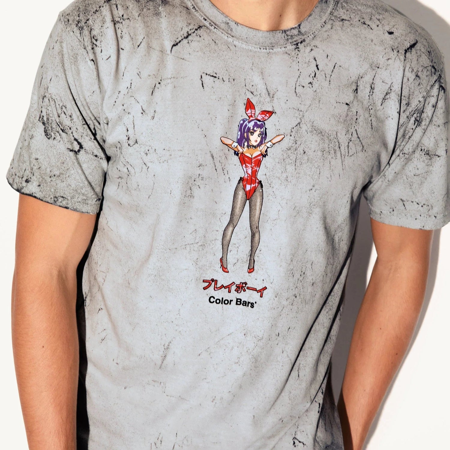 Playboy Tokyo Club Tight Squeeze t-shirt grigia cotone