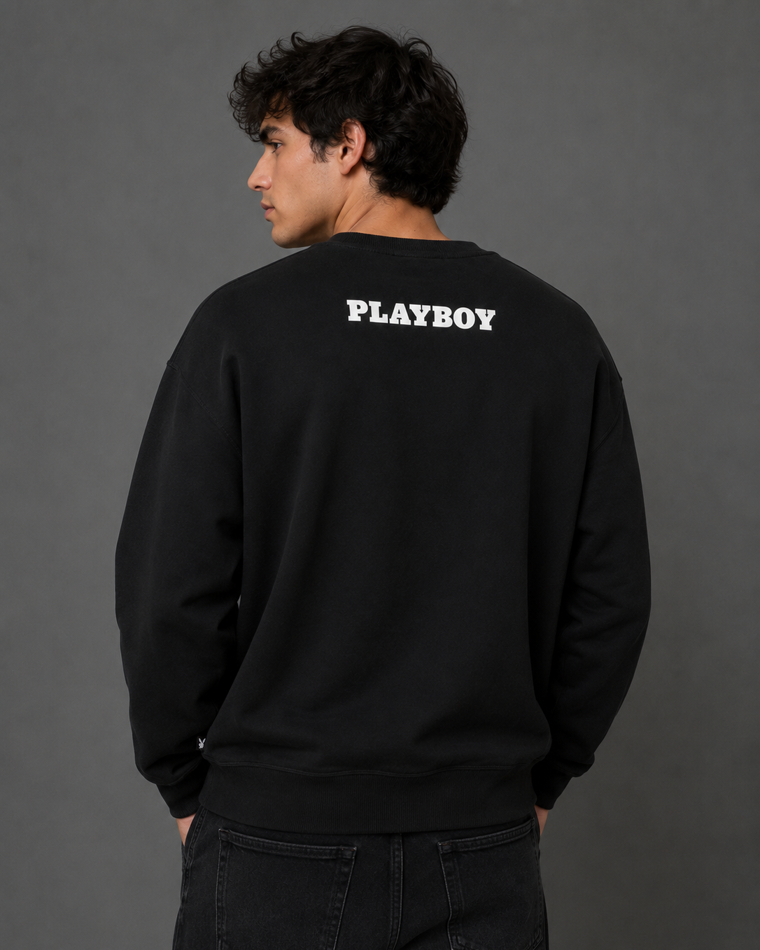 Playboy The Great Frog Crewneck felpa girocollo nera cotone