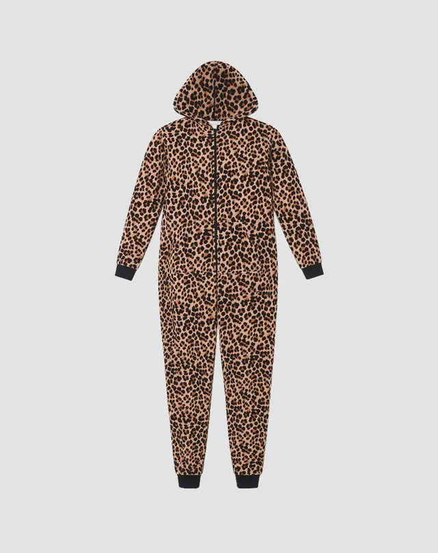 René Rofé Hooded Plush tuta pigiama pile grigia gatti S
