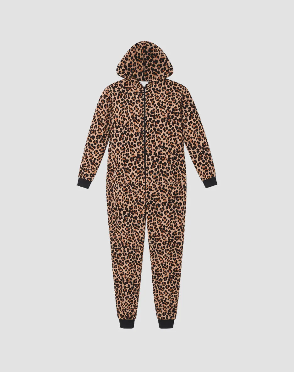 René Rofé Hooded Plush tuta pigiama pile grigia gatti S